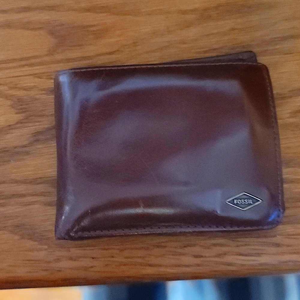 Men's fossil wallet bifold brown